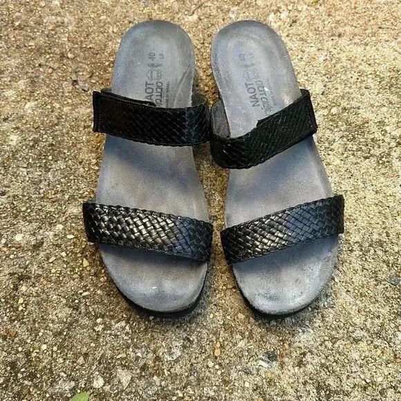 Naot Blake Black Velvet Nubuck Comfort Sandal Women’s Size 40 - Picture 1 of 9